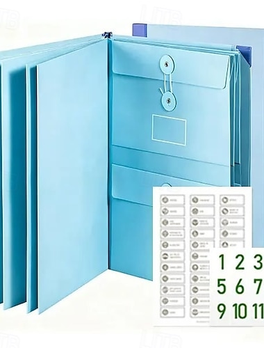  Akkordeon-Dokumentenmappe, Manila-Taschenmappe für Pässe, Geburtsurkunden &wichtige Dokumente – Büro &Aufbewahrungslösung für Zuhause