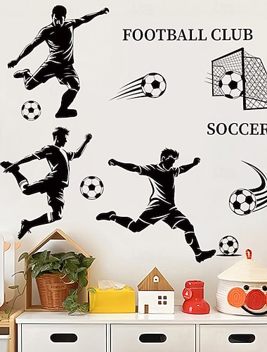  Adesivo murale con partita di calcio estiva, adesivo murale statico per tifosi, adesivo rimovibile per finestre per decorazioni di feste, decorazione dell'atmosfera da bar sportivo per soggiorno,