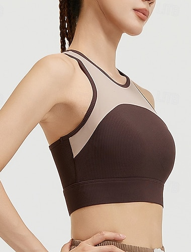 Naisten Keskitason tuki Pehmustettu tankkitoppi Juoksu rintaliivit Ohut Hyvä alkuun Pehmustettu Kuntosali Liikunta Juoksu Kevyt Elastinen Hengittävä Musta Valkoinen Sininen Tilkkutäkki