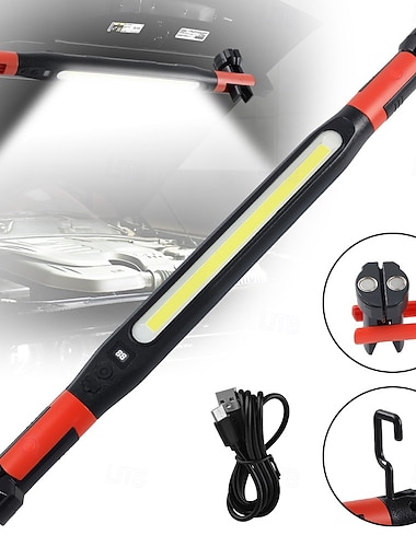  Magnetisk oppladbar LED-arbeidslysbjelke, mekanikerlys under panseret for bilreparasjon, garasje, verksted &detaljering, bærbar trådløs problemlampe med sterk magnet &hengende krok