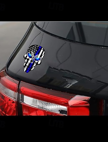  10-pakning med amerikansk flagg-hodeskalleklistremerker, patriotiske vinylklistremerker med USA-flagg til biler, lastebiler, hjelmer, bærbare datamaskiner, vanntette hodeskalleklistremerker for menn,