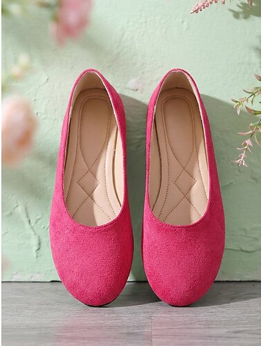  Dames ballerina's in roze - lichtgewicht instapschoenen, minimalistische stijl voor volwassenen, ideaal voor dagelijks gebruik, kantoor, reizen en wandelen. &weekenduitjes