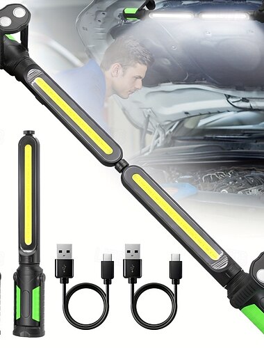 Lampa robocza dla mechanika, dioda LED 2400 lm, akumulator 4400 mAh, magnetyczna, lampa robocza pod maską z haczykami do naprawy/inspekcji/garażu/warsztatu/awaryjnego