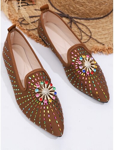  Damesschoenen met blauwe borduursels en platte zool - elegante platte schoenen voor de moeder van de bruid bij kerkelijke bruiloften