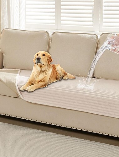  wasserdichter, waschbarer Hundesofabezug aus Kunstfell, weicher Hundebettbezug, rutschfester Bezug für 3-Sitzer-Sofas, haustierfreundlich