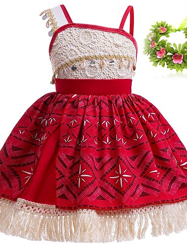  Prinsessa Moana Mekot Asu Kukka kruunu Elokuva-TV-teemaasut for Tyttöjen Lasten Karnevaali Lasten päivä Hiekkaranta Juhla Syntymäpäivä