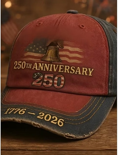  Damen Hut Hut zum 250-jährigen Jubiläum der Vereinigten Staaten Baseballkappe Sonnenhut Sonnenschutz Winddicht Atmungsaktiv Täglich Outdoor Straße Druck Flagge Farbblock