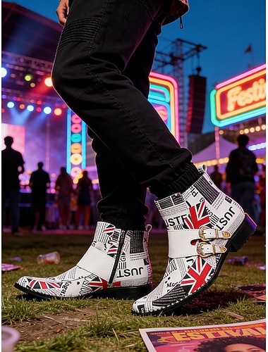  Bottes de festival pour hommes en cuir véritable, tendance et audacieuses pour les événements musicaux et les concerts