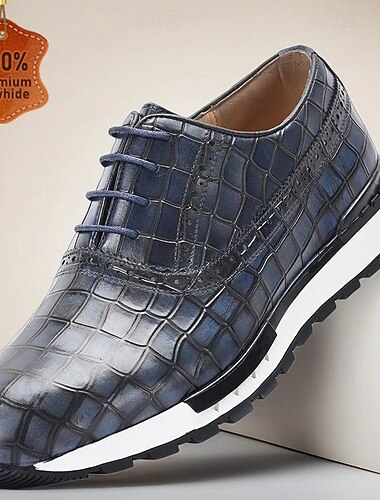  Elegante Herrenschuhe aus echtem Leder mit Krokodilprägung, stilvolles Schuhwerk für Hochzeiten und formelle Anlässe