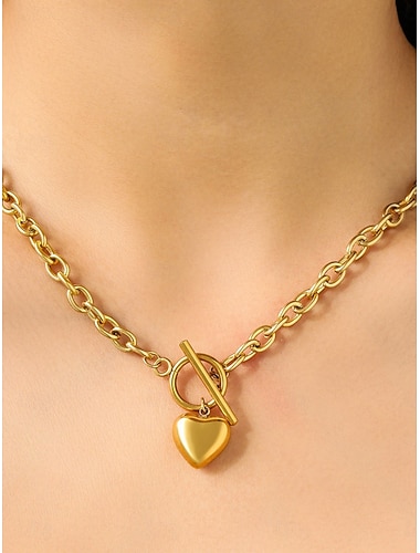  1 pezzo Collana con pendente Collana For Per donna Quotidiano Streetwear Regalo Acciaio Inossidabile Amore