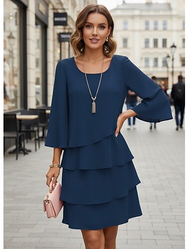  Damen Langes Kleid Maxikleid Partykleid Chiffon Chiffonkleid Elegant Mode Modern Outdoor Abendgesellschaft Party Normale Passform Einfach Kurzarm V Ausschnitt Blau Rosa Rote Beige Sommer Frühling