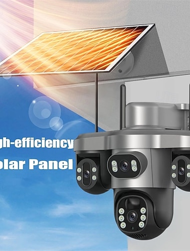  8k soldrevet overvåkningskamera full hd trippellinse farge nattsyn menneskedeteksjon toveis lyd IP66 vanntett klassifisering