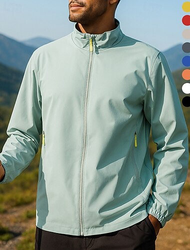  Homme Coupe-Vent Veste softshell Veste de randonnée Extérieur Imperméable Coupe-vent Tenues de randonnée Vêtements de randonnée Printemps Automne Top Camping / Randonnée / Spéléologie Course Noir