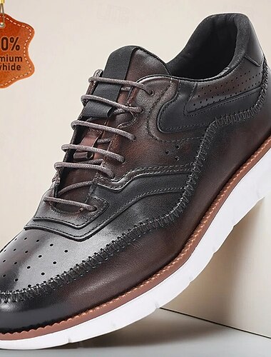  Braune Herren-Sneaker aus echtem Leder, trendige Business-Schuhe für Hochzeiten und besondere Anlässe