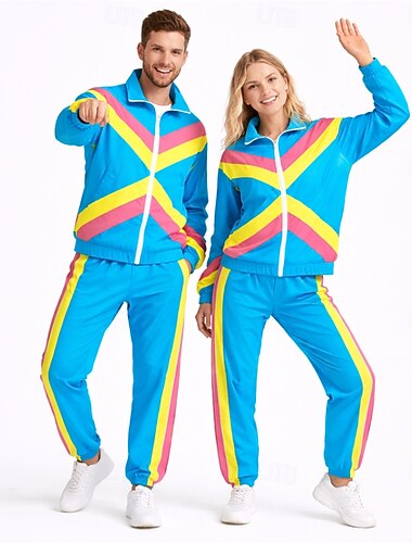  Hippie Años 80 Estilo callejero Pantalones Accesorios Chaqueta Larga Disco Geométrico Disfraz Unisexo Disfraz de carnaval Mascarada Casual Uso Diario Fiesta y Noche Adultos Adulto Cima Pantalones
