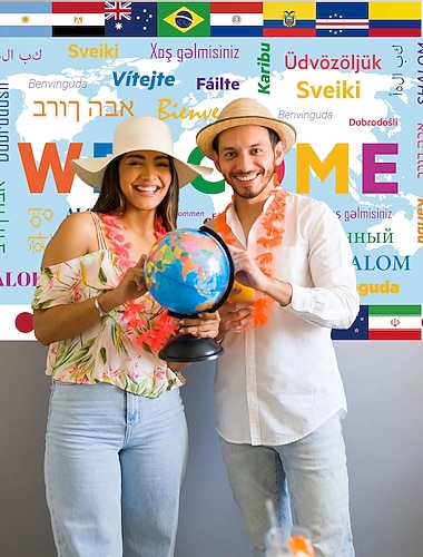  Décoration de bar, bannière de soutien aux supporters pour la Coupe du Monde 2026, toile de fond photo, drapeau de l'équipe nationale, décoration de fête