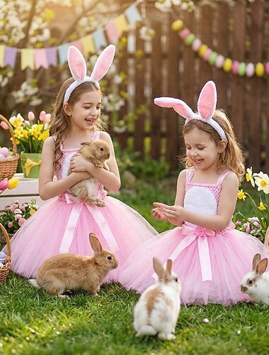  טוטו חלוק חיה ארנב ארנב פסחא שמלות מצחיק בגדי ריקוד ילדים בנות האלווין (ליל כל הקדושים) פסחא קרנבל מפלגה לְהִתְחַפֵּשׁ