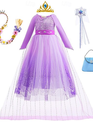  Tydzień Książki 2026 Królowa Śniegu Mroźny Bajkowe Księżniczka Ania Sukienka Flower Girl Kostium na imprezę tematyczną Tiulowe Sukienki Cosplay for Dla dziewczynek Dla dzieci Święta Karnawał Bal