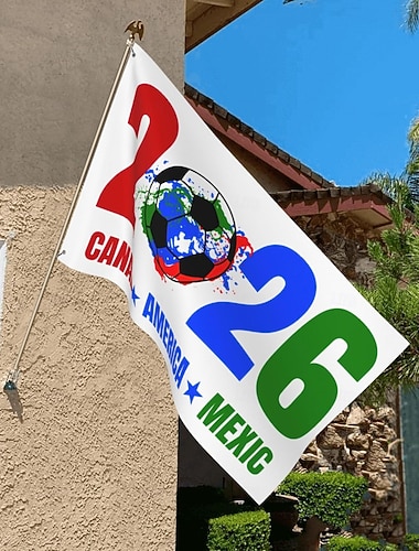  Bannière de fan drapeau de la Coupe du monde 2026 (Mexique, États-Unis, Canada), décoration de fête, toile de fond