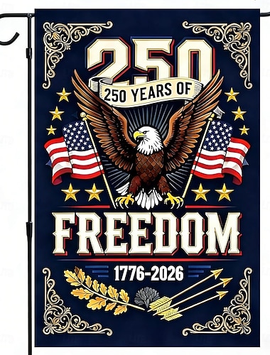 Flagge zum 250. Jahrestag der USA, patriotische Dekorationen, amerikanische Gartenflagge mit Adlermotiv, Gedenkbanner 1776–2026