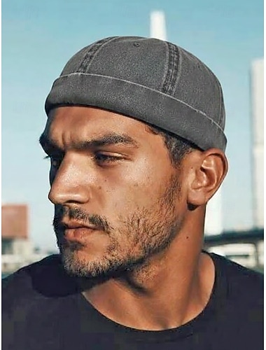  Verstelbare dockerpet voor heren van polyester, lichtgewicht en ademend, verkrijgbaar in diverse kleuren, ideaal voor de lente en zomer, perfect voor vakantie en casual dagelijks gebruik.