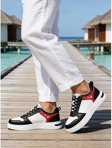  Sporty herresneakers med snøring, pustende materiale, ideelle for utendørseventyr på feriesteder, moderne og slitesterke