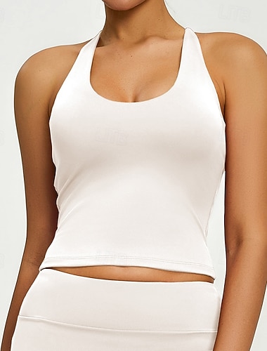  Naisten Keskitason tuki Pehmustettu tankkitoppi Juoksu rintaliivit Ohut Topit Pehmustettu Kuntosali Liikunta Juoksu Kevyt Elastinen Hengittävä Musta Valkoinen Punainen Yhtenäinen