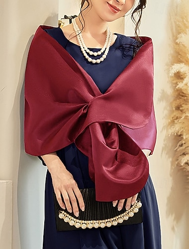  Chales Estolas de Señora Envolturas de la madre Envolturas de novia Envolturas de invitados de boda Elegante damas Estilo formal Sin Mangas Poliéster Velos de Boda Con Color Puro Para Diario Verano