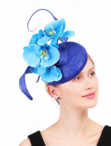  Derby Hovedstykke Fascinator Hat Fascinator Gentlewoman Blomster Fjer Udklædning Dame Maskerade tefest Ascot Hestevæddeløbsfestival Voksne Hovedstykke Alle årstider