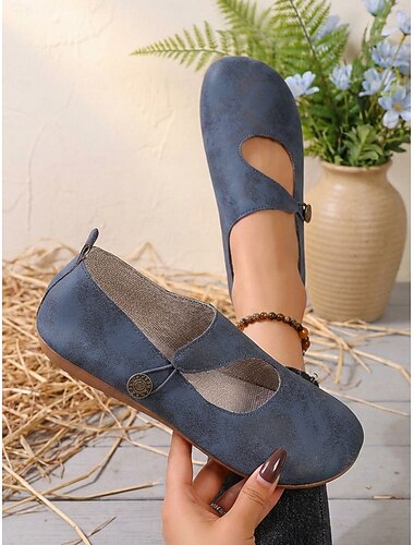  női bő szabású Mary Jane lapos talpú cipők – vintage ihletésű kényelmes cipők széles lábfejű nőknek, mindennapi viseletre, sétáláshoz, munkába, utazáshoz, vásárláshoz, kerti sétákhoz és hétköznapi viseletre.