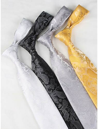  cravatta da uomo con motivo paisley, materiale in poliestere, vari colori, perfetta per matrimoni ed eventi formali
