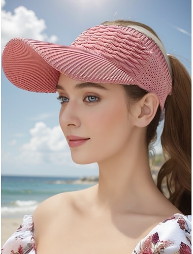  Damen Hut Sonnenhut Sonnenschutz Outdoor Straße Wochenende Gestrickt Einfarbig
