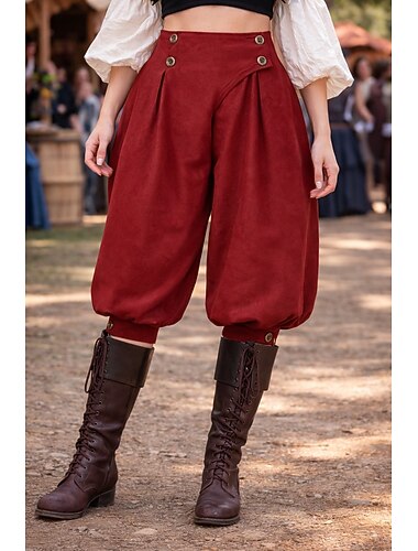  Middeleeuws Renaissance Steampunk Piraten broek Piraat Kostuum Dames Viking Piraat Fantasie Prestatie LARP Ren Faire Volwassenen Broeken Lente Alle seizoenen