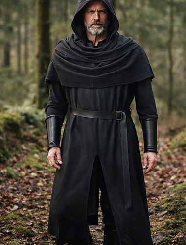  Set Retro vintage Middeleeuws Renaissance Accessoires Omslagdoeken Tuniek met accessoires Lange Mouwen Viking Ranger Kostuum Voor heren Halloween Carnaval Maskerade Renaissance beurs Retro themafeest