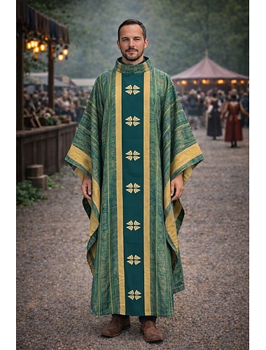  Robe médiévale de prêtre, costume religieux de la Renaissance, déguisement pour homme, fantaisie, Halloween, carnaval, spectacle, fête médiévale, adultes