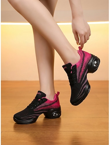  Baskets de danse professionnelles pour femmes avec semelle fendue - chaussures de danse de style sport, idéales pour la pratique de la danse de salon, l'entraînement et les spectacles.