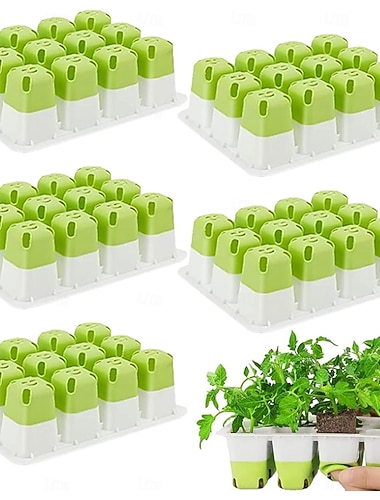  5 kpl uudelleenkäytettävä siementen aloitusalusta, 60-soluinen siemenalusta, uudelleenkäytettävä taimi-tulppa-alustojen aloitusastia, silikoninen taimien aloitusalusta taimitarvikekasvihuoneen
