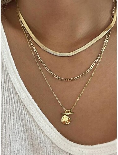  Bohemsk halskjedesett i legering for kvinner, gull- og sølvfarger, perfekt for ferie og uformelt hverdagsbruk