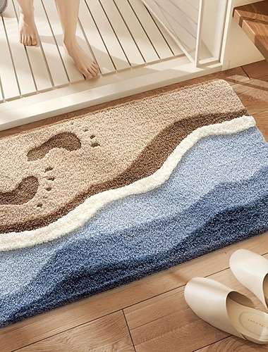  Koupelnová předložka ze série s umělým kašmírem, savá koupelnová předložka, snadno se čistí, rohožka ke vstupním dveřím, protiskluzová