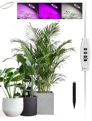  65-tommers justerbar engelringplantelys, fullspektret, 72 LED-perler, timer, dimbar lysstyrke, USB-drevet, innendørs grønne planter, hydroponikk, grønnsaker, drivhus, sukkulenter