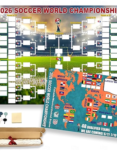  Tapisserie murale décorative sur le thème du football, avec drapeau national coloré, pour une fête ou une soirée sur le thème de la Coupe du Monde 2026.