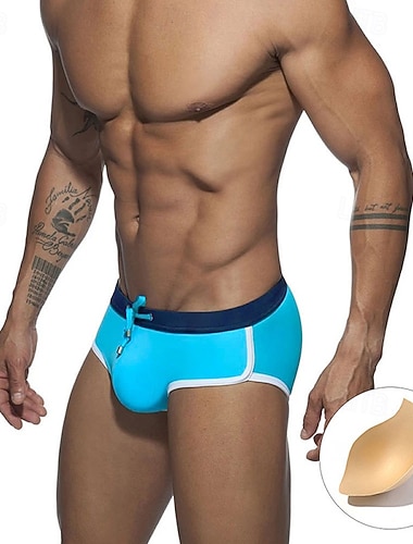 Miesten Uimashortsit Uimahousut Brief-uimahousut Yhtenäinen Kurenauha Nopea kuivuminen Venyvä Hengittävä Alaosat Lainelautailu Vesiurheilu Uinti Kesä