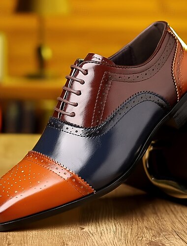  Herenschoenen van imitatieleer voor bruiloften, stijlvol oxford-model met neuskap, ideaal voor bruiloften en formele gelegenheden.