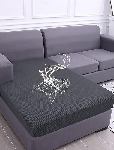  wasserdichte Sofakissenbezüge, L-förmige Kissenbezüge für Ecksofas, dicker Stretch-Jacquardstoff, waschbarer Bezug für Chaiselongues mit elastischem Saum