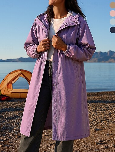  Dames Regenjas Buiten waterdicht Winddicht Wandeloutfits Wandelkleding Winter Herfst Kleding Bovenlichaam Kamperen / wandelen / grotten verkennen Hardlopen Effen Kleur Roze Blauw Paars