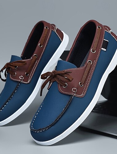  Blå båtsko for menn, komfortable og allsidige for feriesteder og sommerarrangementer