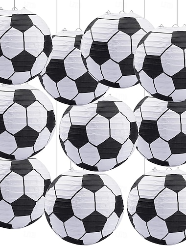  Lanterna di carta a forma di pallone da calcio, bomboniere per feste 2026, tema partita di calcio estiva globale, centrotavola da appendere per interni, decorazioni per feste di compleanno sportive