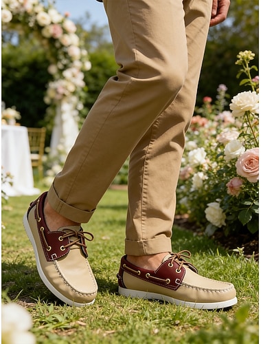  mocassini da uomo in similpelle con dettagli in pizzo, calzature comode ed eleganti per matrimoni in giardino, perfette per eventi diurni