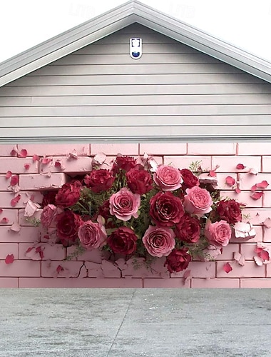  Valentinstag 2D-Flachdruck-Garagentorabdeckung mit Rosenmotiv: Verwandeln Sie Ihr Tor in ein atemberaubendes Blumenkunstwerk, langlebig &witterungsbeständig