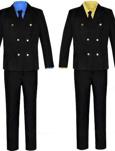  Oceaanavonturier Sanji Strohoedpiraat Anime Cosplay kostuum Gemaskerd Bal Cosplay pakken Maskerade Jas Blouse Broeken Voor Voor heren Volwassenen